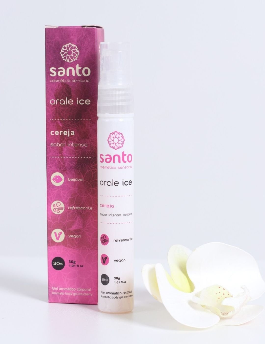 Gel Beijável Sabor Cereja 30 Ml - Orale Ice Santo Cosméticos