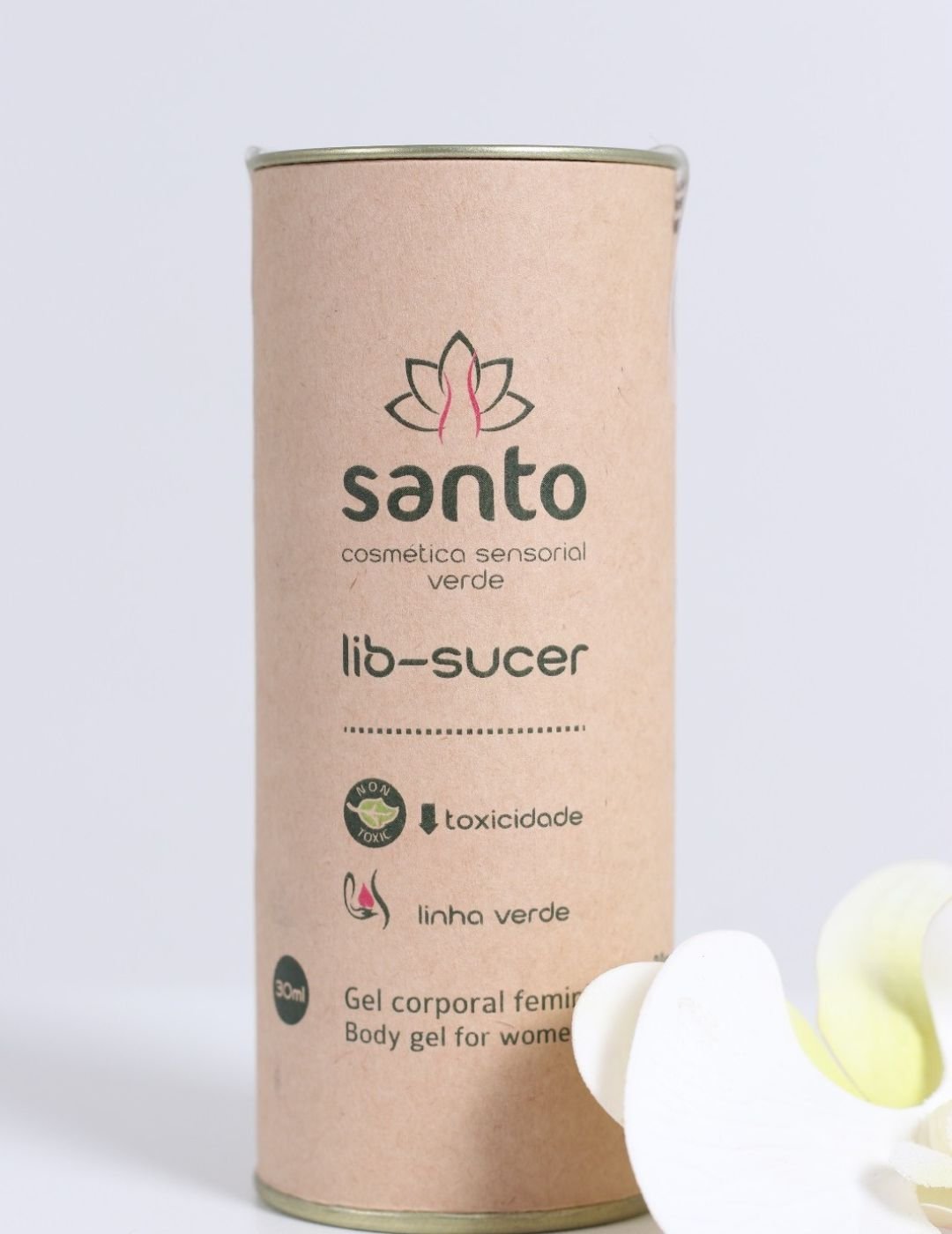 Gel Lubrificante Santo Lib Sucer Linha Verde 30ml Embalagem