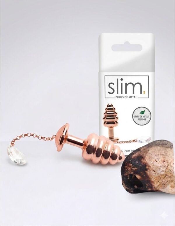 Plug Anal Anelado de Metal com Pingente Slim - Sexy Fantasy