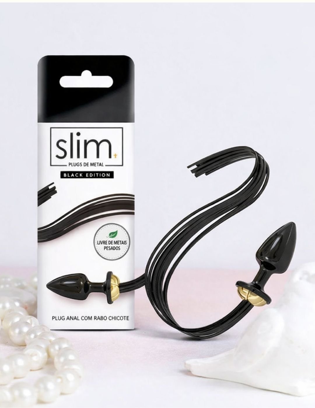 Plug Anal com Rabo Chicote Linha Slim - Sexy Fantasy